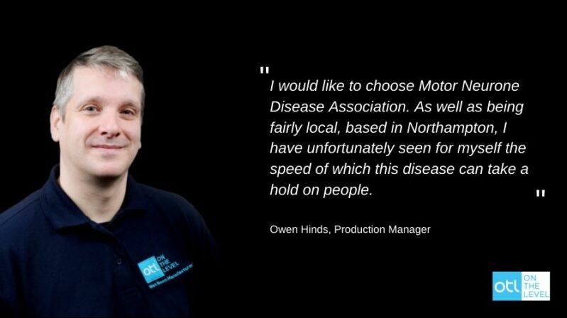 MND Association Charity Donation | On The Level | Blog